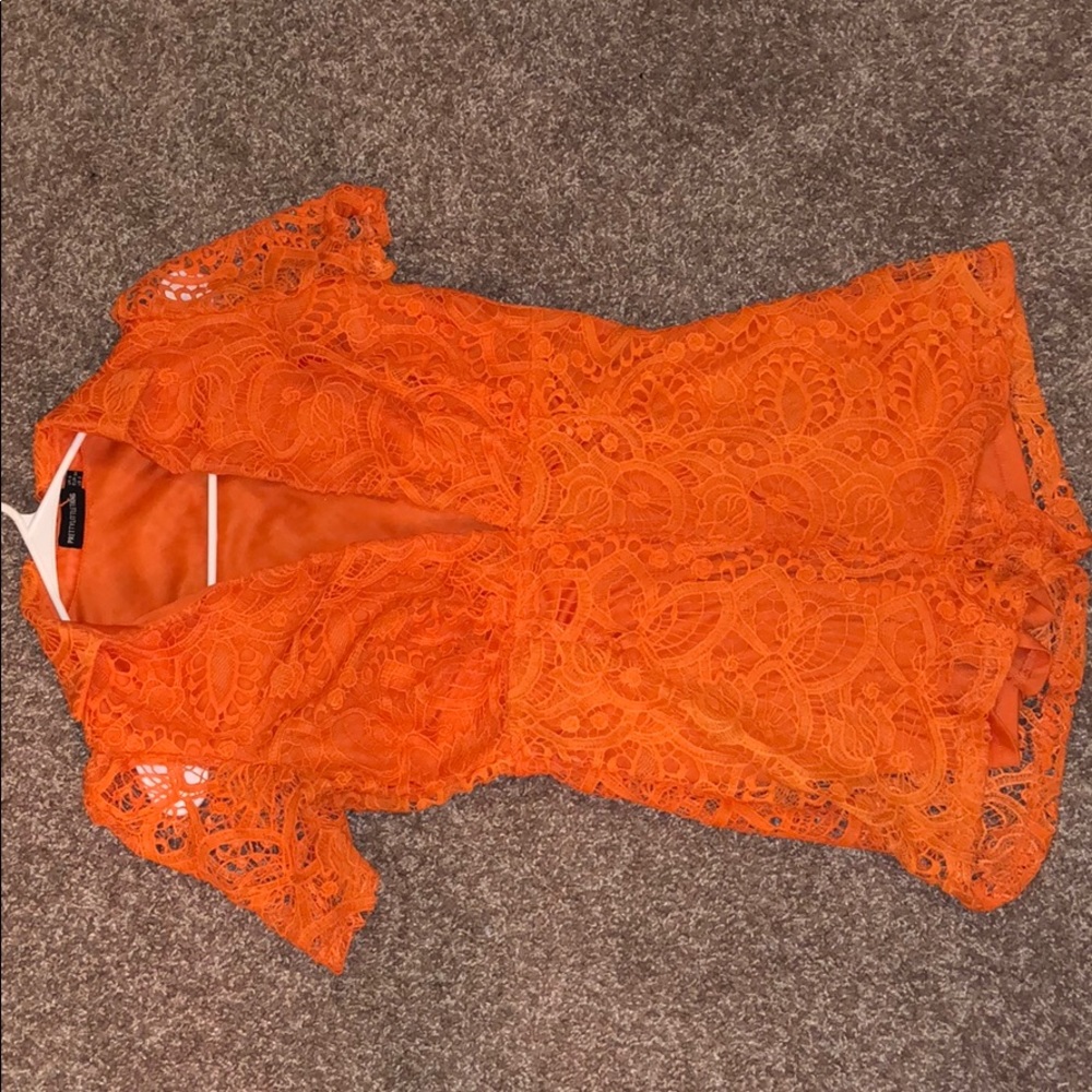 Lace orange romper